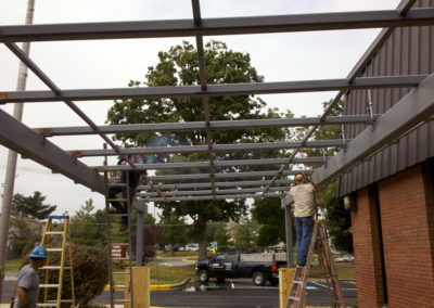 Field welding an erected canopy job by XTREME fabrication