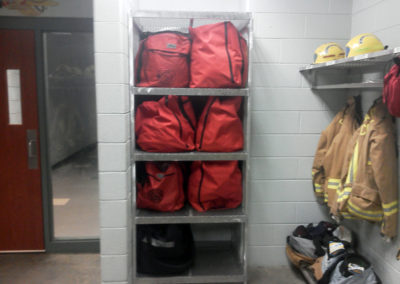 Custom aluminum fire gear rack for New Windsor Fire Department, built by XTREME Fabrication of Maryland!