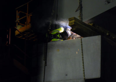 Night time bridge welding by XTREME Fabrication of Maryland.